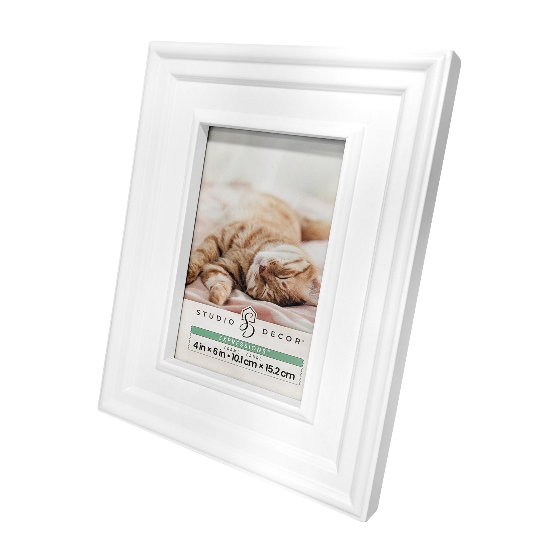 slide 3 of 6, Expressions White Frieze Frame By Studio Decor, 4 in x 6 in