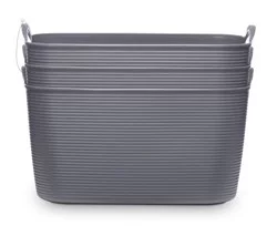 Everyday Living Medium Ribbed Bins - Gray