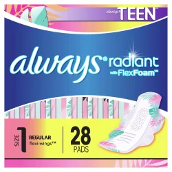Always Radiant Infinity Teen Pads