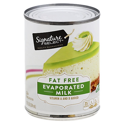 slide 1 of 1, Signature Select Milk Evaporated Fat Free Can, 12 fl oz