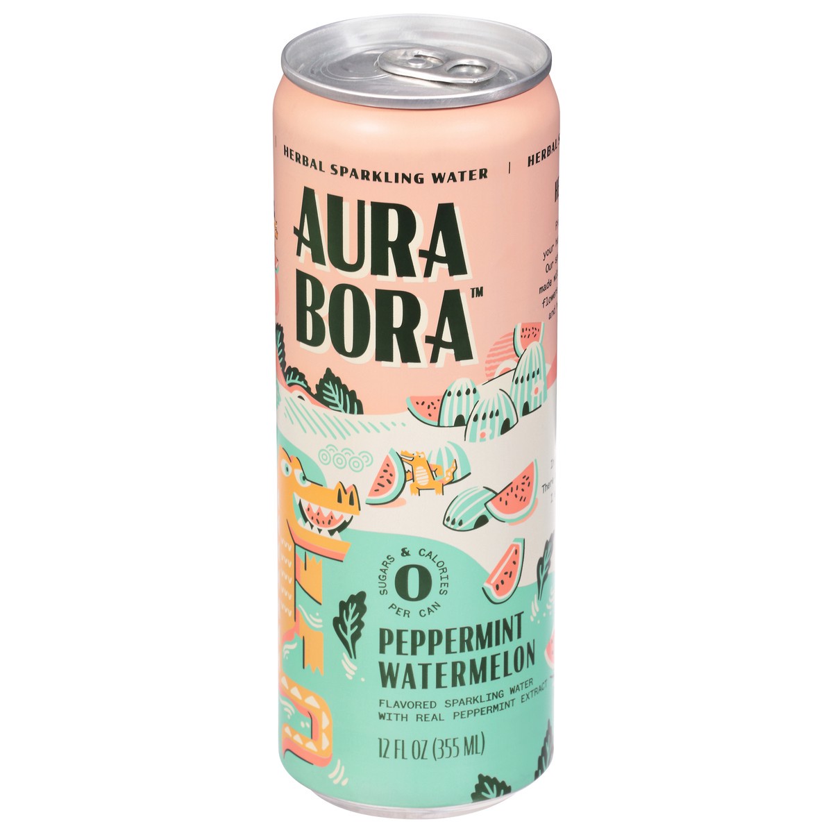 slide 8 of 9, Aura Bora Herbal Sparkling Water Peppermint Watermelon - 12 oz, 12 oz