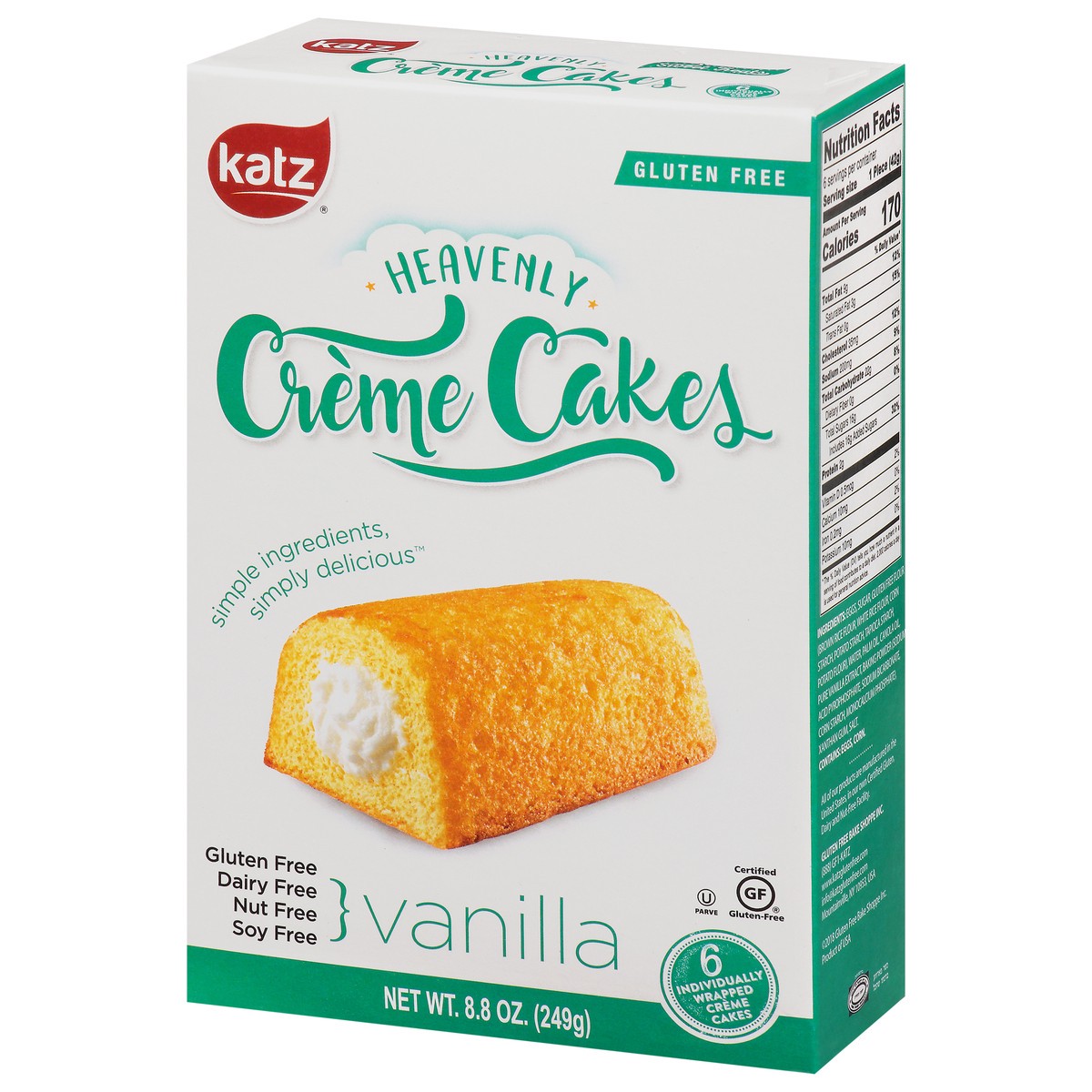 slide 3 of 9, Katz Gluten Free Creme Cake Van Hvnly, 8.8 oz