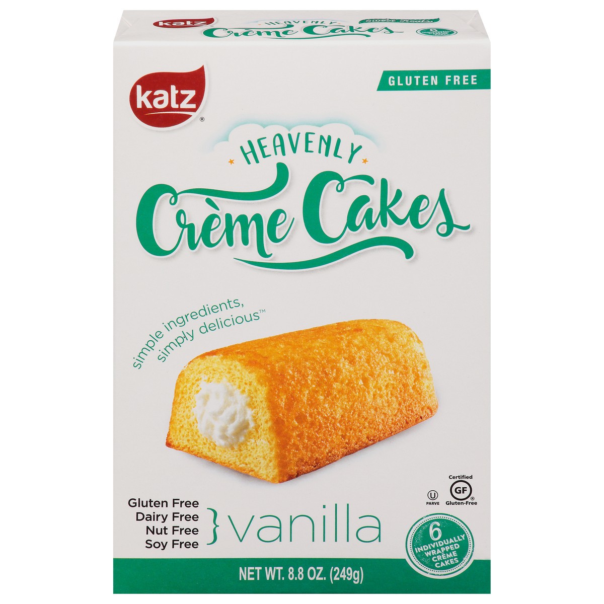slide 1 of 9, Katz Gluten Free Creme Cake Van Hvnly, 8.8 oz