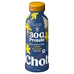 Chobani Zero Added Sugar Greek Yogurt Vanilla Ice Cream Protein Drink 14 fl oz