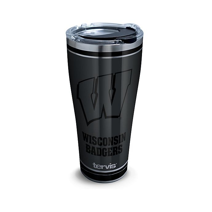 slide 1 of 1, NCAA Tervis University of Wisconsin Blackout Stainless Steel Tumbler with Lid, 30 oz