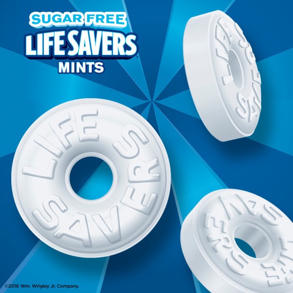 slide 2 of 6, LIFE SAVERS Pep-O-Mint Sugar Free Breath Mints Hard Candy, 2.75 Oz Blue Bag, 2.75 oz