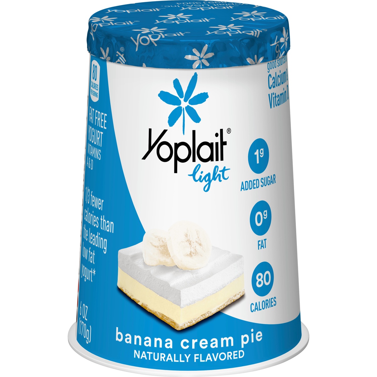 slide 1 of 1, Yoplait Light Fat Free Banana Cream Pie Yogurt 6 oz, 6 oz