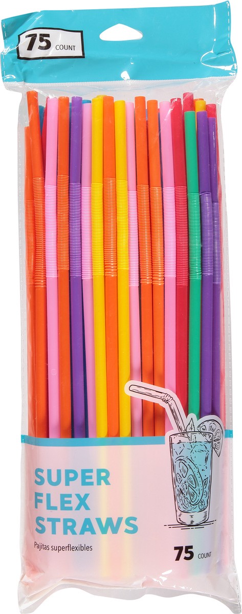 slide 2 of 12, Super Flex Straws , 75 ct