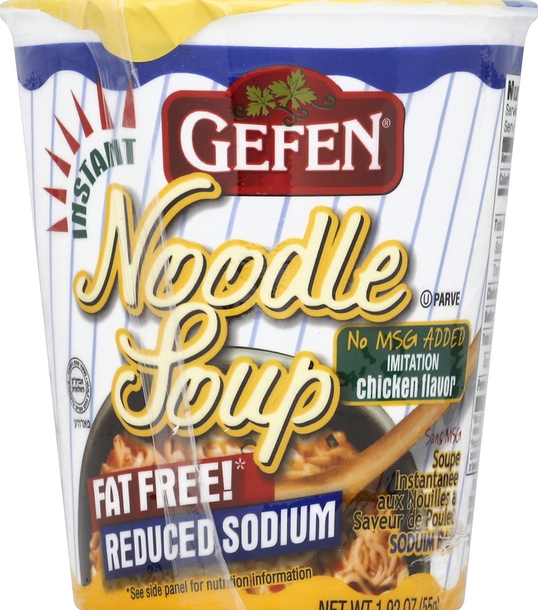 slide 4 of 4, Gefen Chicken Flavor Reduced Sodium Instant Noodle Soup Cup, 1.92 oz