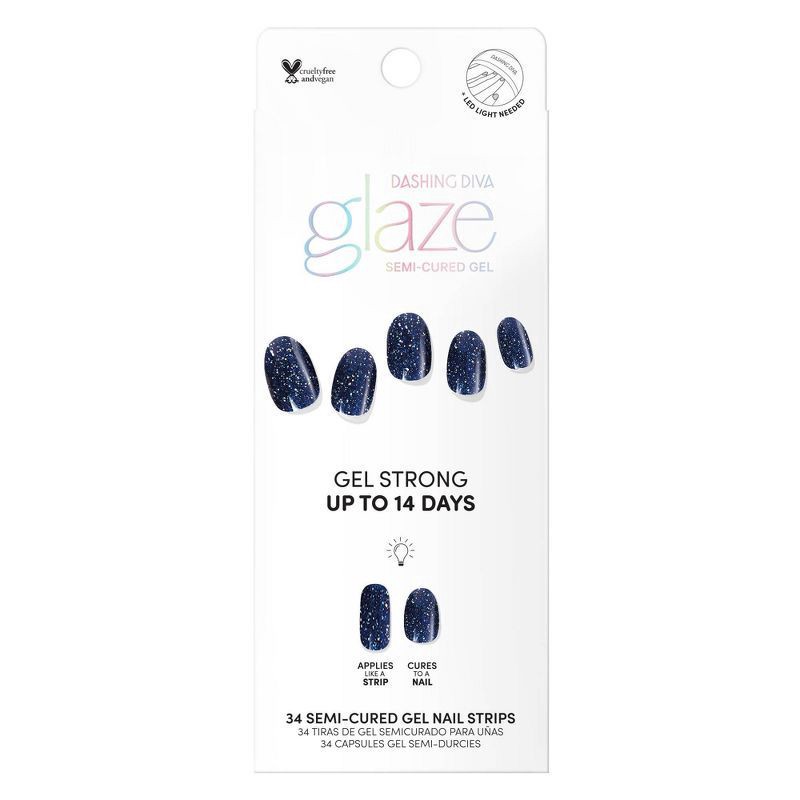 slide 1 of 3, Dashing Diva Gloss Nail Art - Sparkling Sea Glaze Art - 34ct, 34 ct