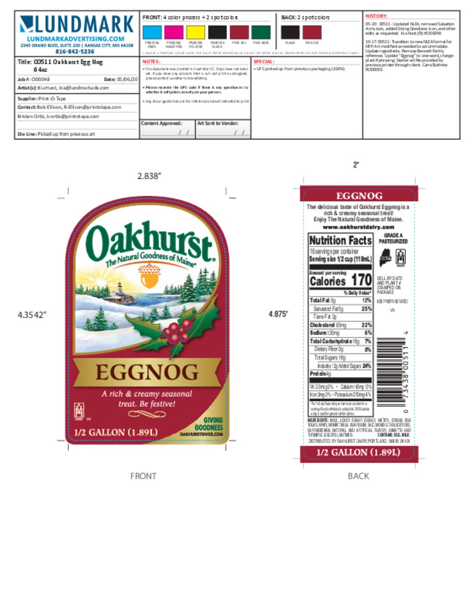 slide 7 of 8, Oakhurst Eggnog Half Gallon, 1/2 gal