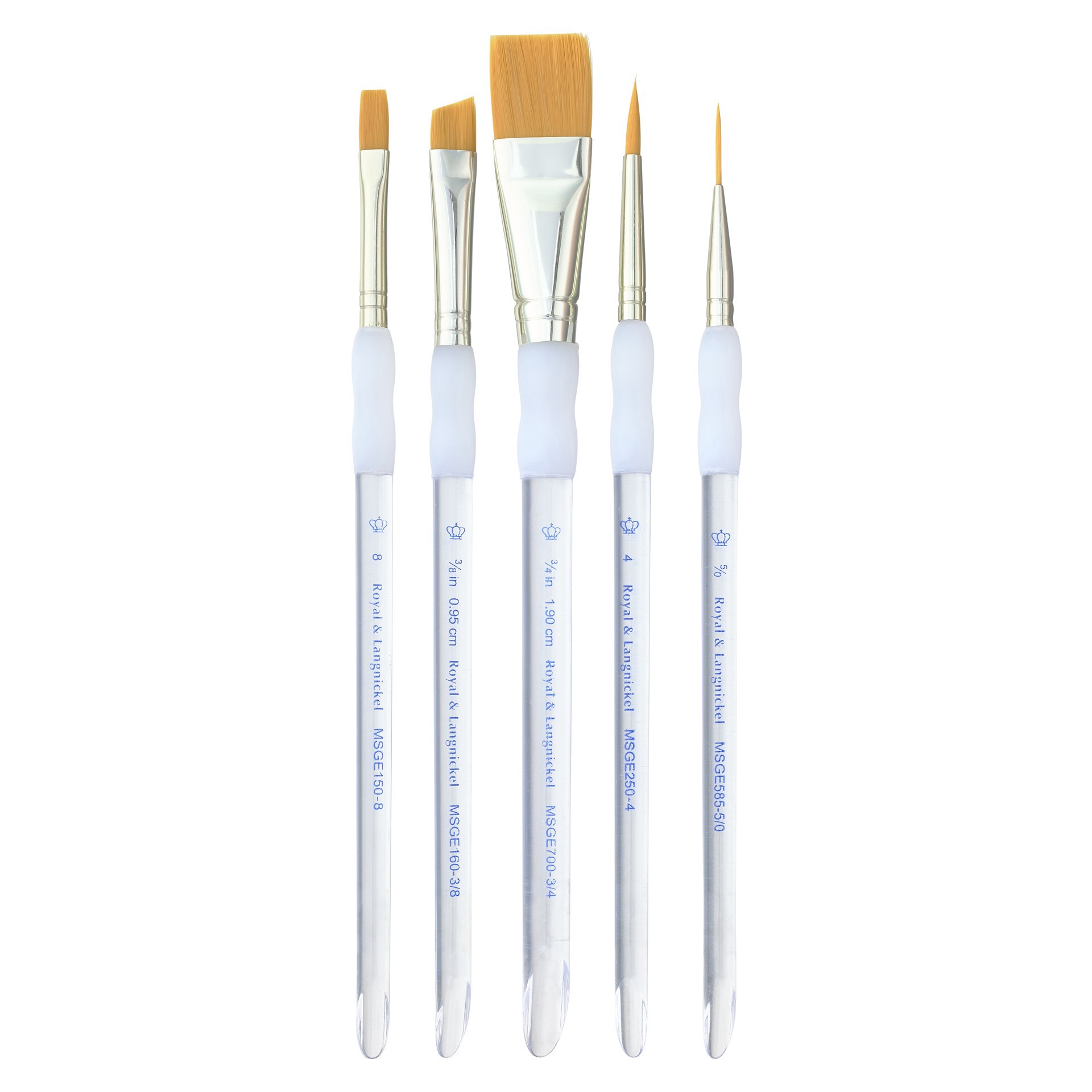 slide 2 of 3, Royal & Langnickel Variety Brush Set, Gold Taklon Wash, 1 ct