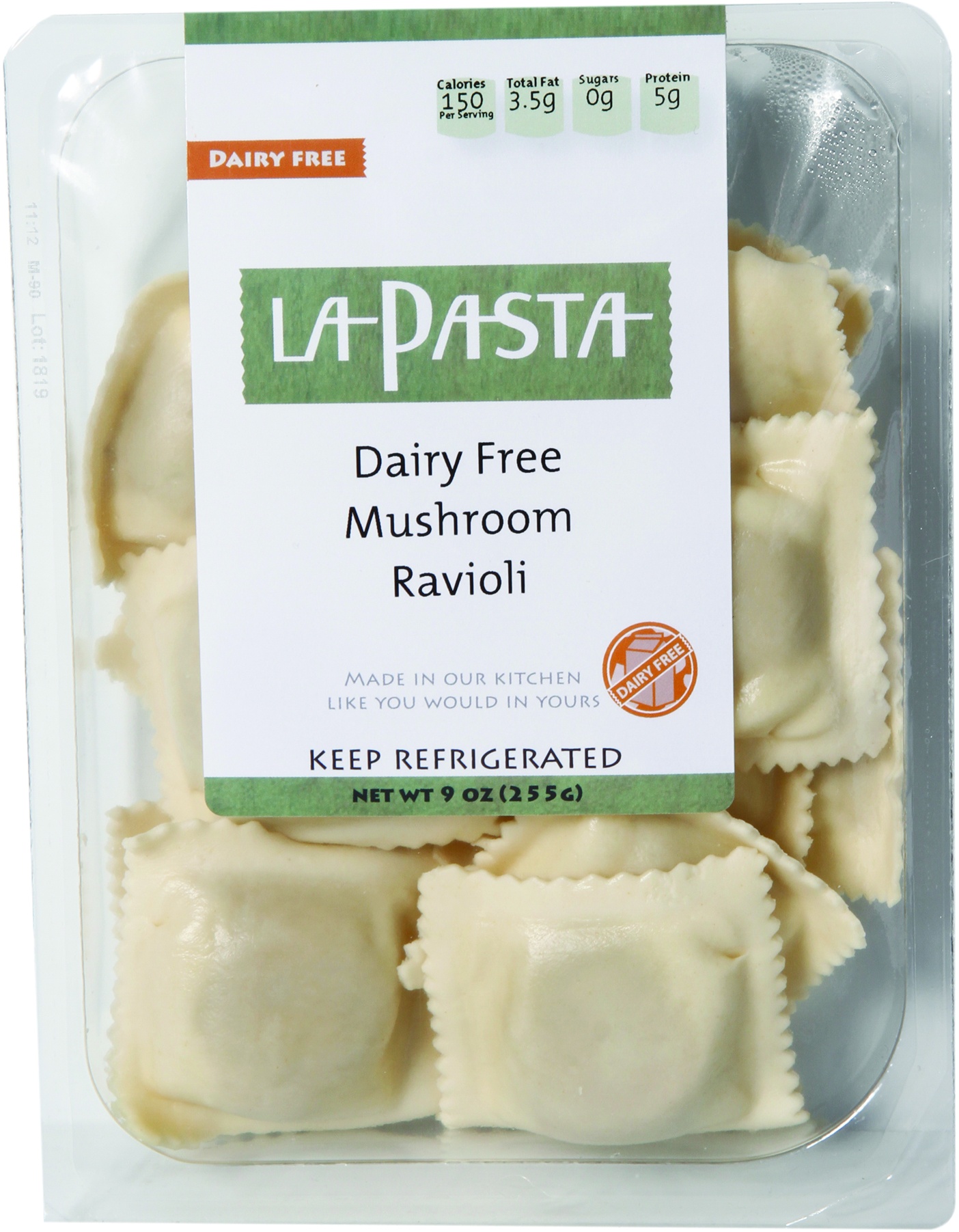 slide 1 of 1, La Pasta Mushroom Vegan Ravioli, 9 oz