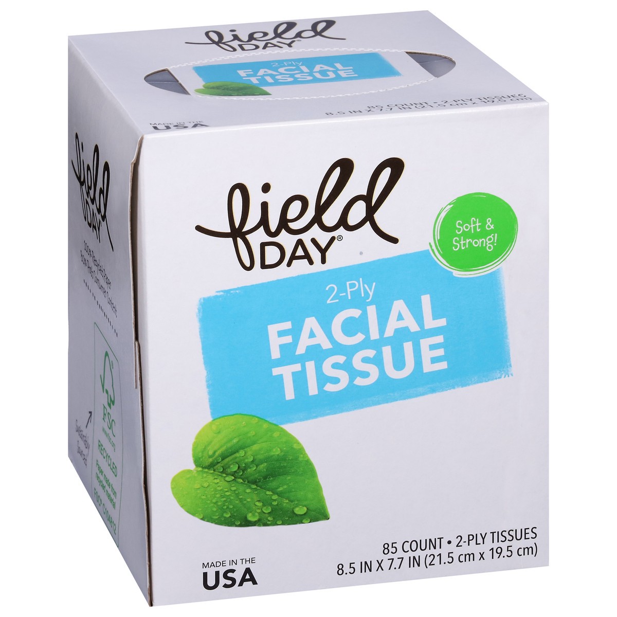 slide 5 of 9, Field Day 2-Ply Recyclable Facial Tissue, 85 ct