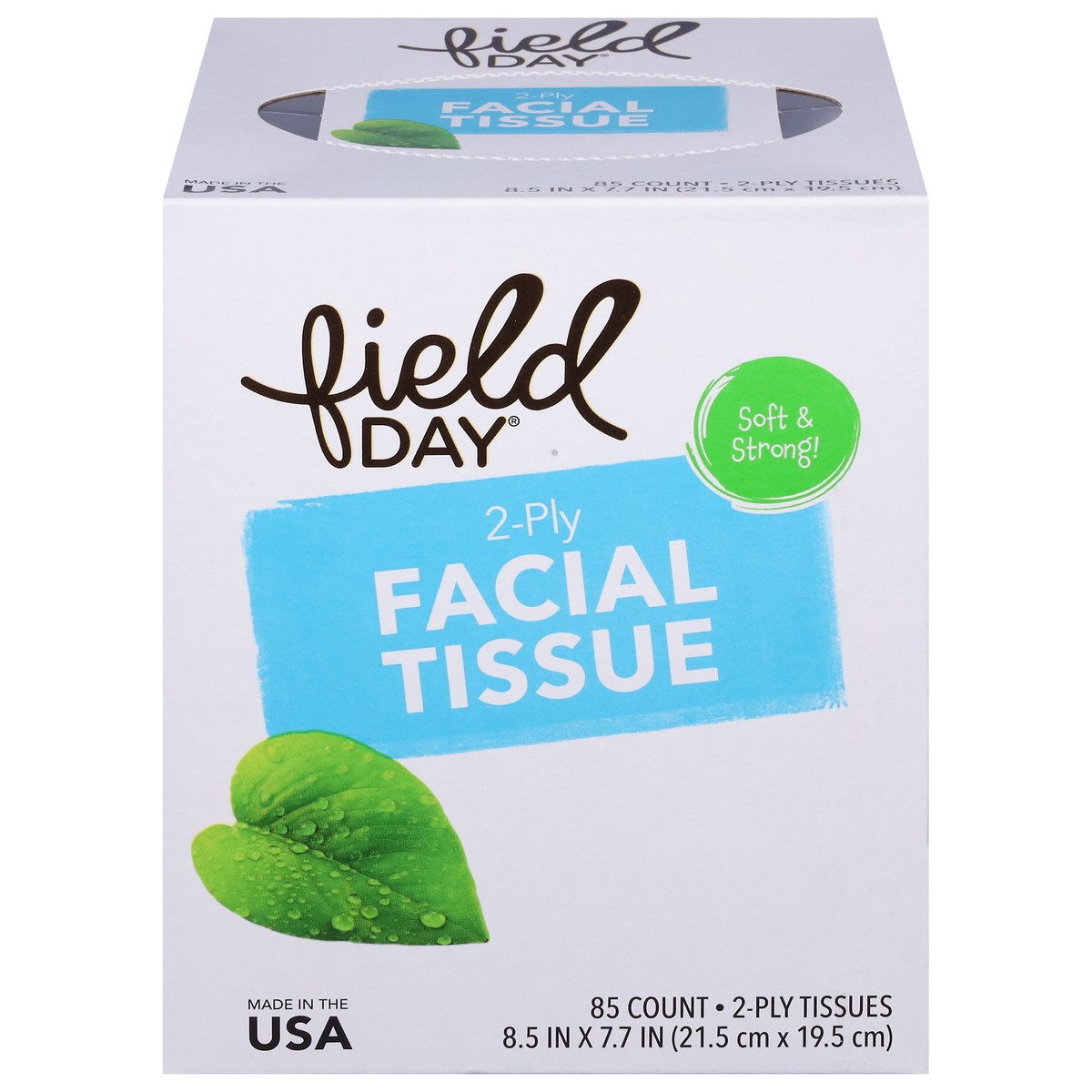 slide 1 of 9, Field Day 2-Ply Recyclable Facial Tissue, 85 ct