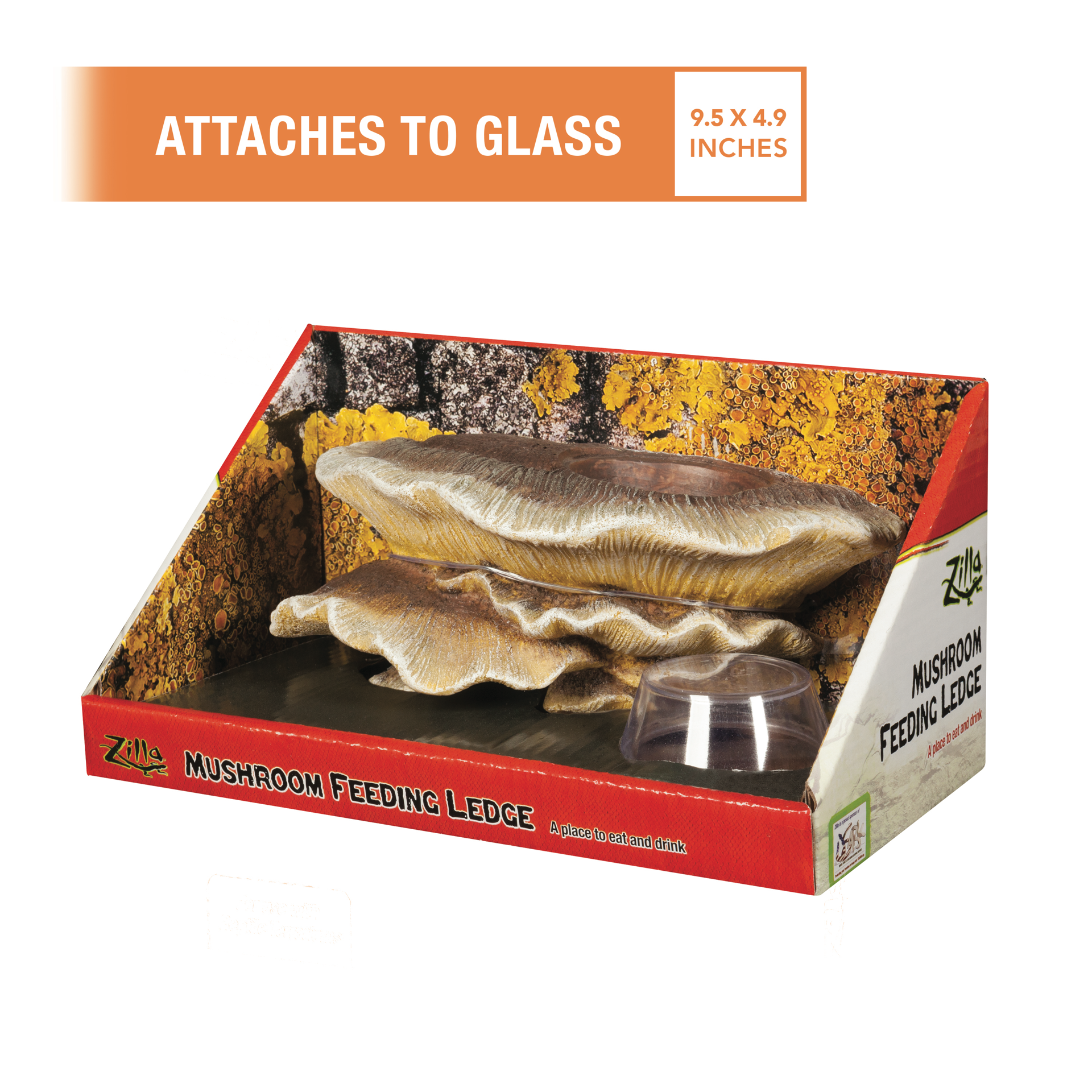 slide 5 of 6, Zilla Vertical Décor Mushroom Feeding Ledge One Size, 1 ct