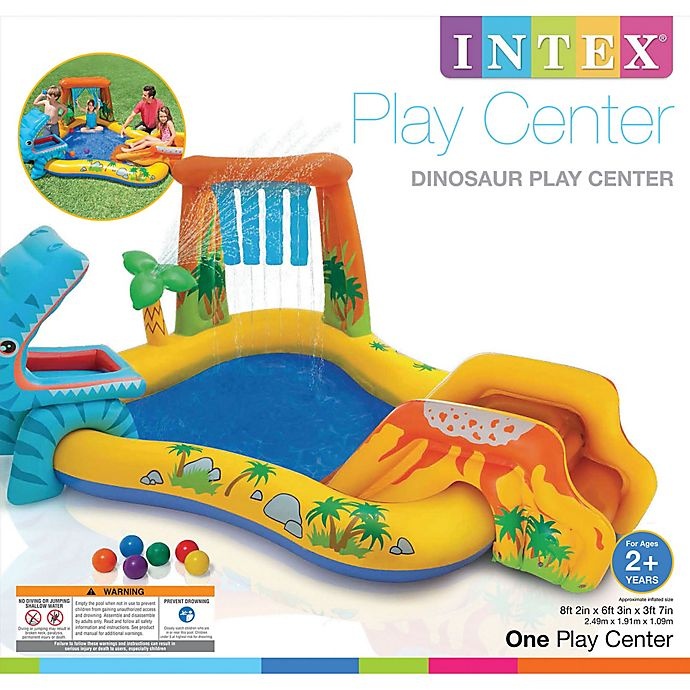 slide 3 of 3, Intex Dinosaur/Ocean Play Center Inflatable Pool Assortment, 1 ct