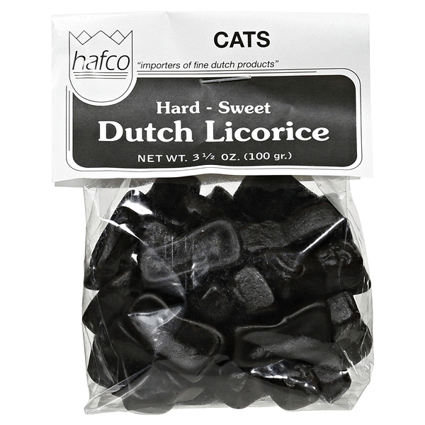 slide 1 of 2, HAFCO Dutch Licorice Cats, 3.5 oz