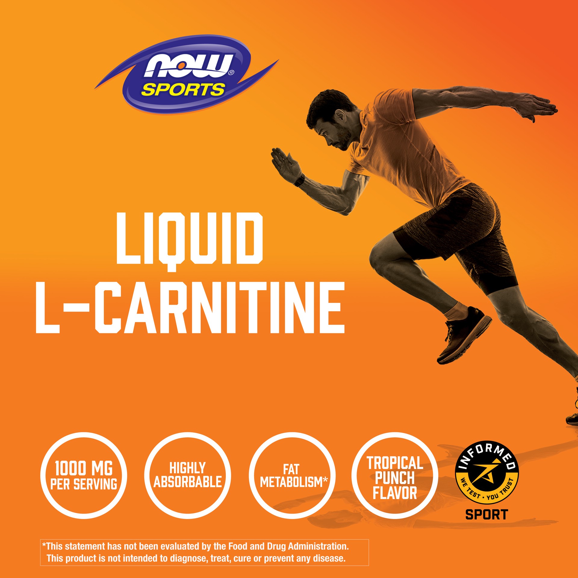 slide 3 of 5, NOW Sports L-Carnitine Tropical Punch Liquid, 16 fl oz