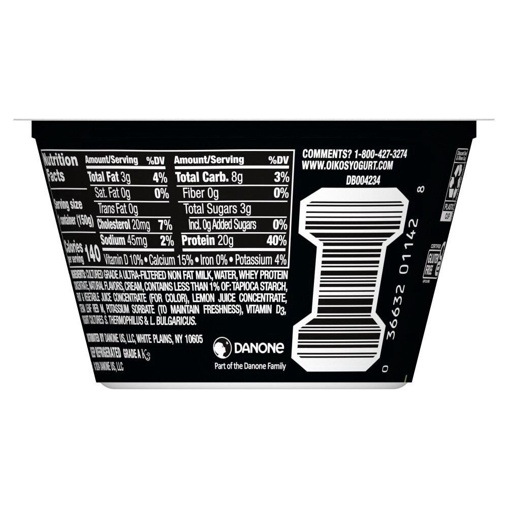 slide 3 of 6, Oikos Pro Key Lime Yogurt-Cultured Ultra-Filtered Milk Product, 5.3 OZ Cup, 5.3 fl oz