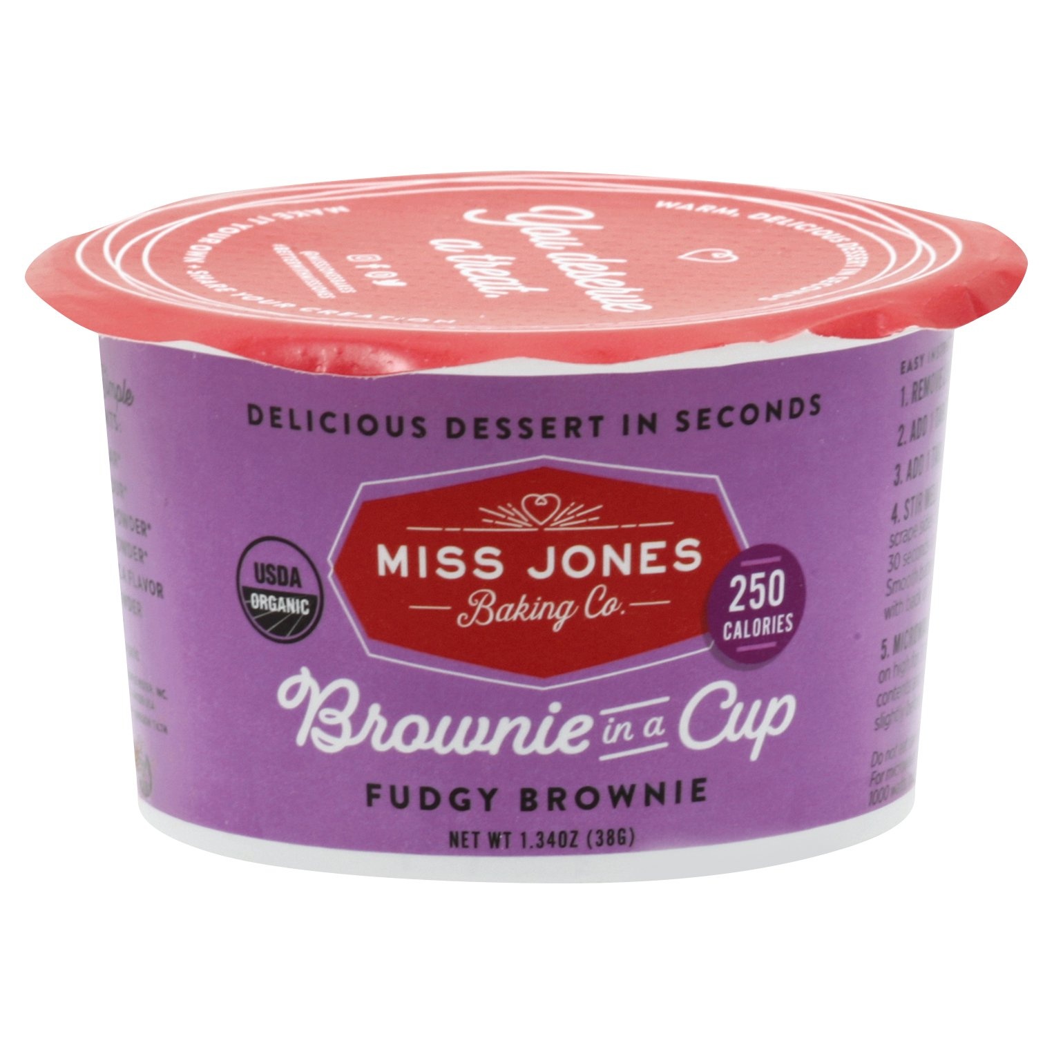 slide 1 of 1, Miss Jone's Brownie In A Cup Fudgy Brownie, 38 gram