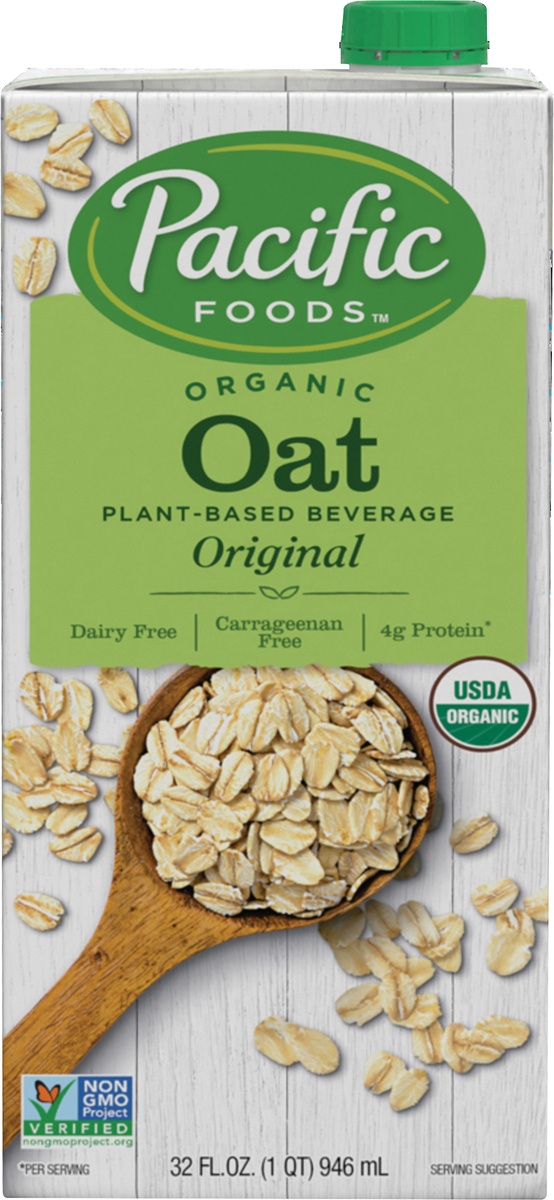 slide 8 of 9, Pacific Foods Original Organic Oat Milk, 1 qt