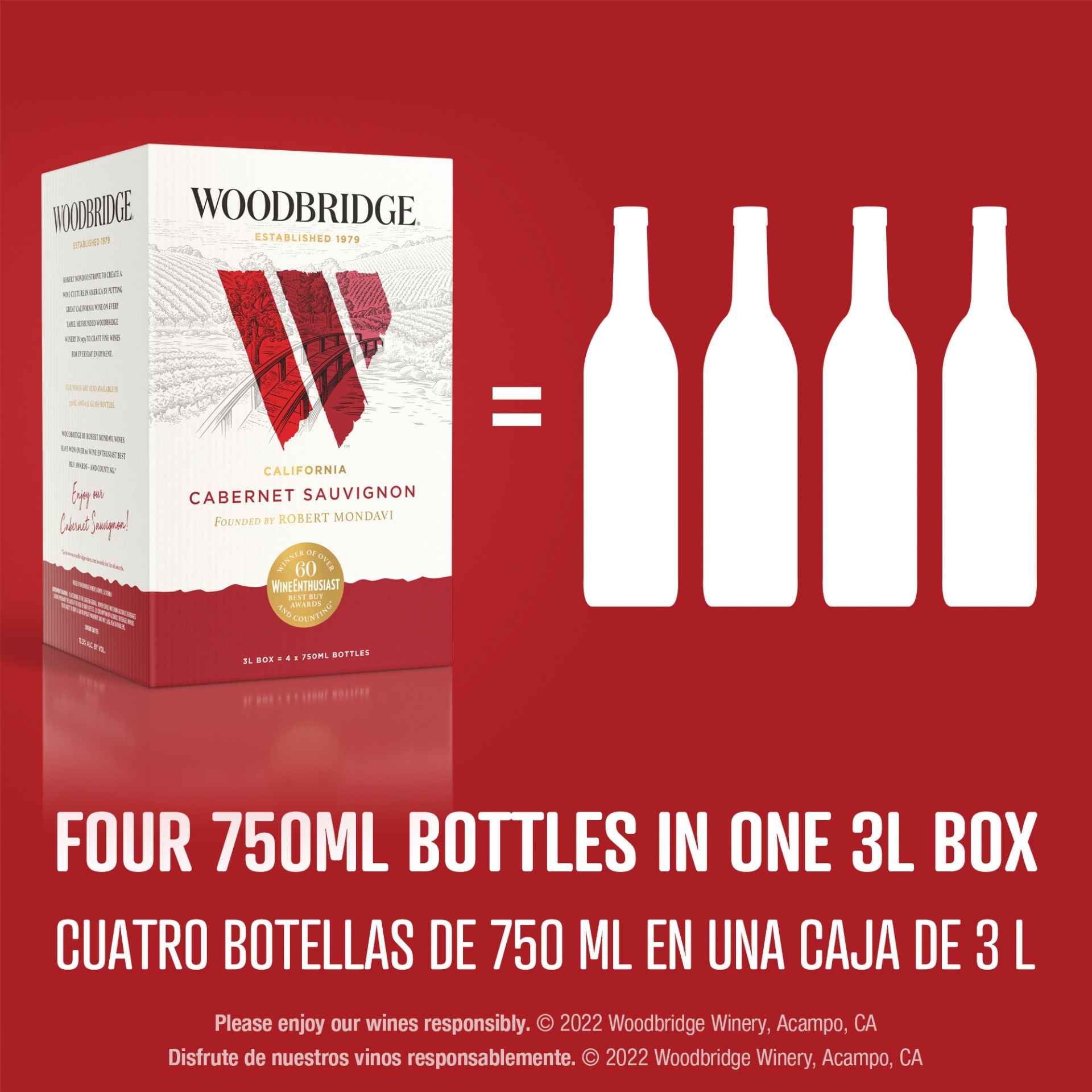 slide 3 of 7, Woodbridge Cabernet Sauvignon Red Wine Box, 3 liter