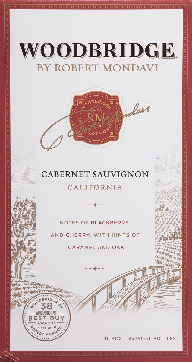 slide 6 of 9, Woodbridge by Robert Mondavi by Robert Mondavi Cabernet Sauvignon Red Wine, 3 L Box, 101.44 fl oz
