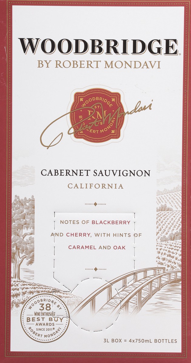 slide 8 of 9, Woodbridge by Robert Mondavi by Robert Mondavi Cabernet Sauvignon Red Wine, 3 L Box, 101.44 fl oz