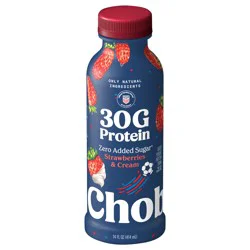 Chobani Zero Added Sugar Greek Yogurt Strawberries & Cream Protein Drink 14 fl oz