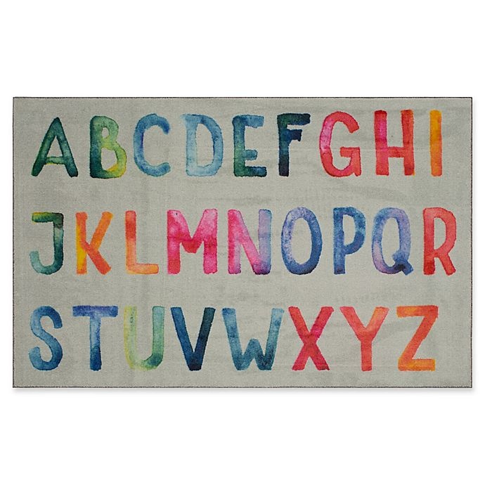 slide 1 of 4, Mohawk Home Watercolor Alphabet Tufted Multicolored Area Rug, 5 ft x 8 ft