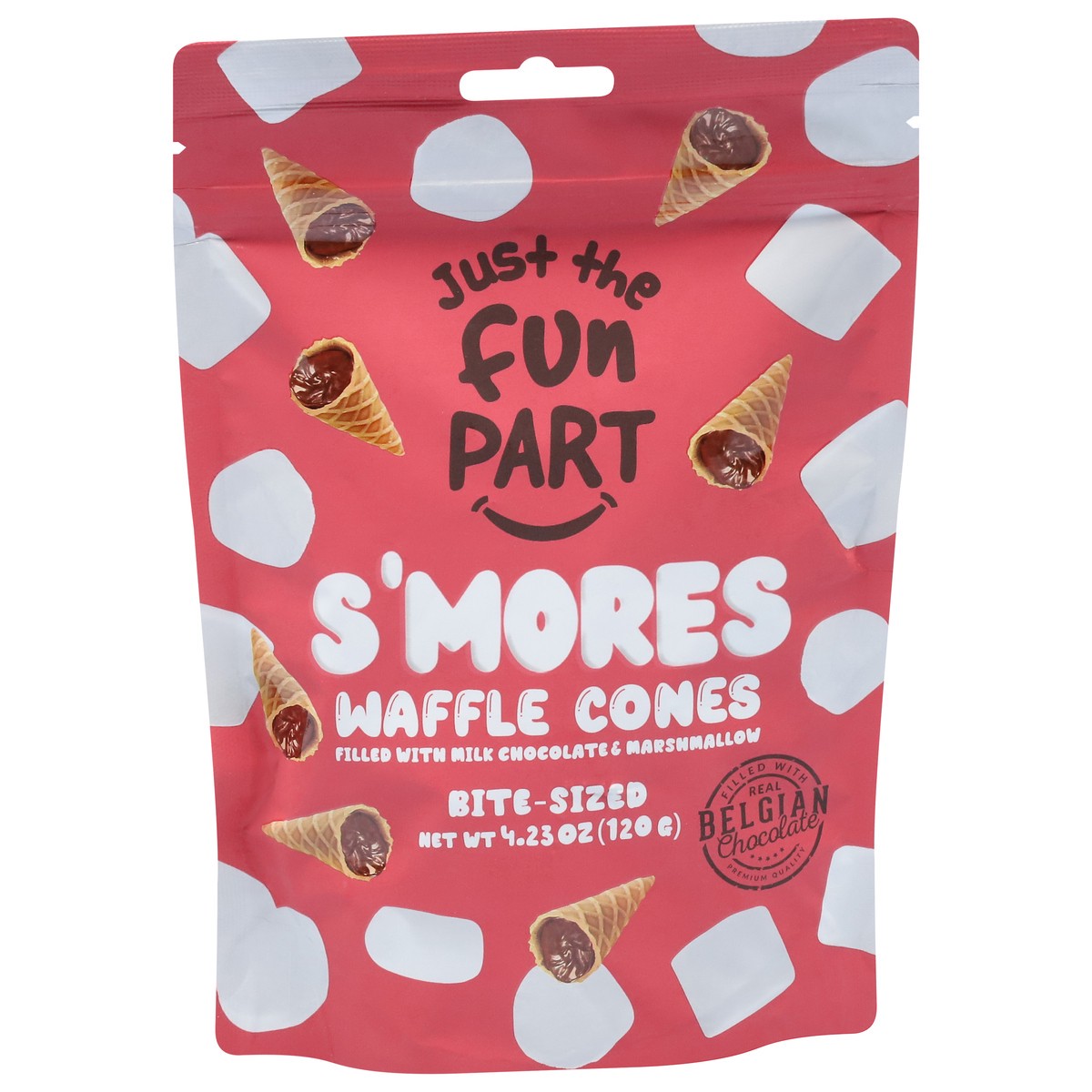 slide 2 of 13, Just the Fun Part Bite Sized S'mores Waffle Cones Bite-Sized 4.23 oz, 4.23 oz