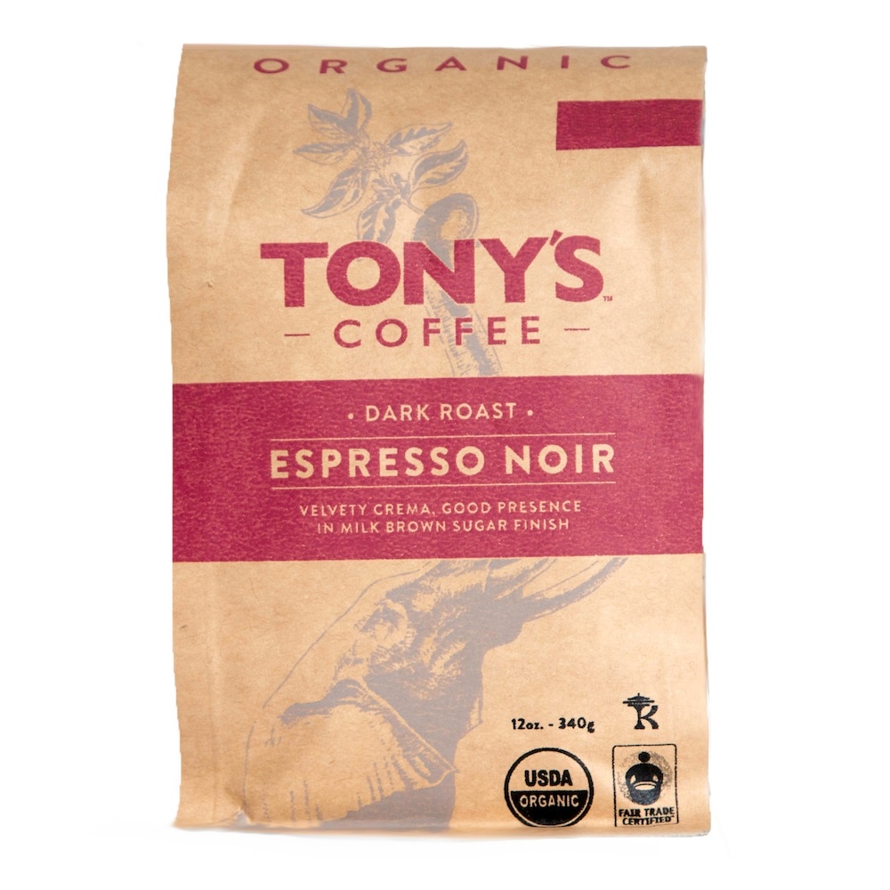 slide 1 of 1, Tony's Coffee Organic Espresso Noir Dark Roast Coffee - 12 oz, 12 oz