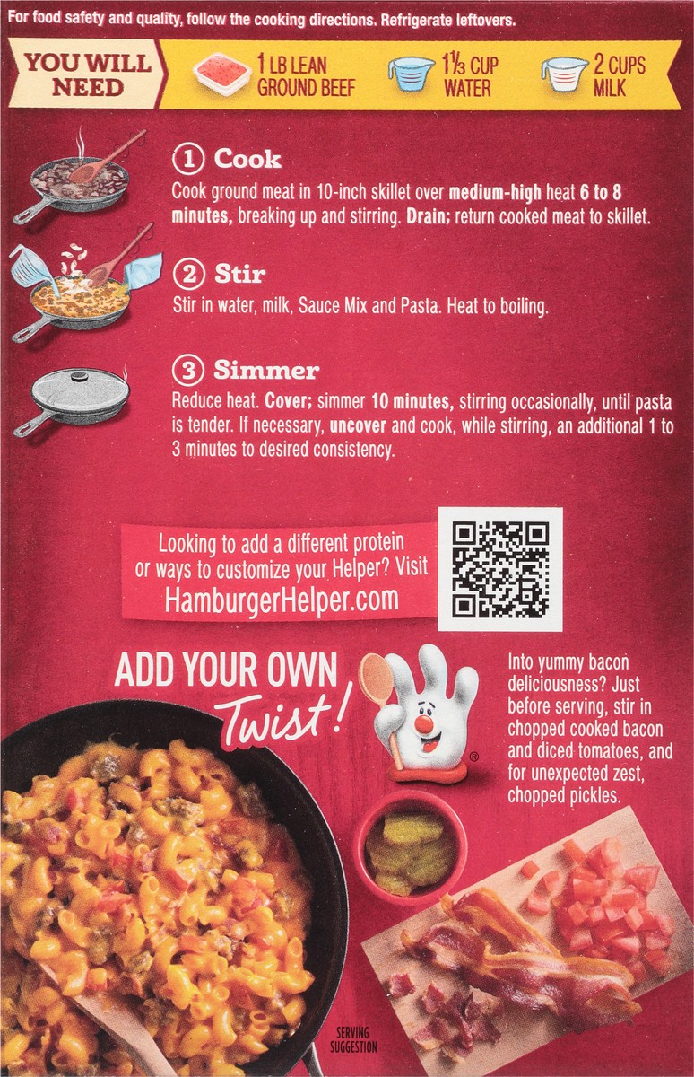 slide 11 of 13, Hamburger Helper Double Cheeseburger Macaroni Pasta & Sauce Mix - 6 oz, 6 oz