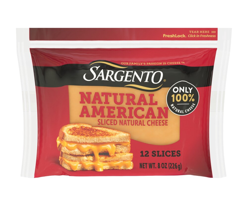 slide 1 of 1, Sargento® Natural American Sliced Cheese, 12 slices / 8 oz