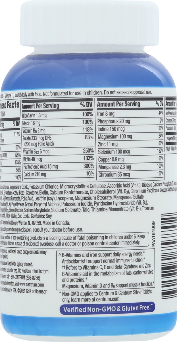 slide 5 of 9, Centrum Multivitamin for Men, Multivitamin/Multimineral Supplement with Vitamin D3, B Vitamins and Antioxidants, Gluten Free, Non-GMO Ingredients - 200 Count, 200 ct
