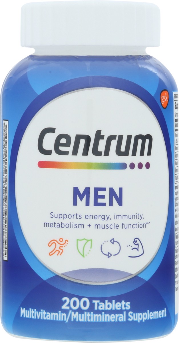 slide 9 of 9, Centrum Multivitamin for Men, Multivitamin/Multimineral Supplement with Vitamin D3, B Vitamins and Antioxidants, Gluten Free, Non-GMO Ingredients - 200 Count, 200 ct