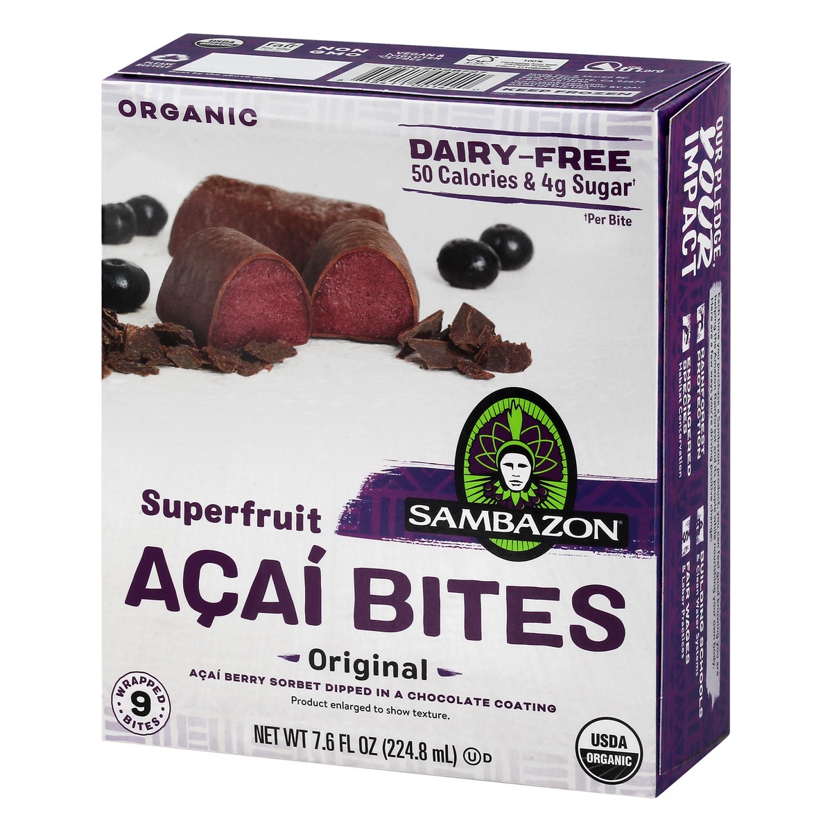 slide 8 of 10, Sambazon Organic Dairy-Free Superfruit Original Acai Bites 9 ea, 9 ct