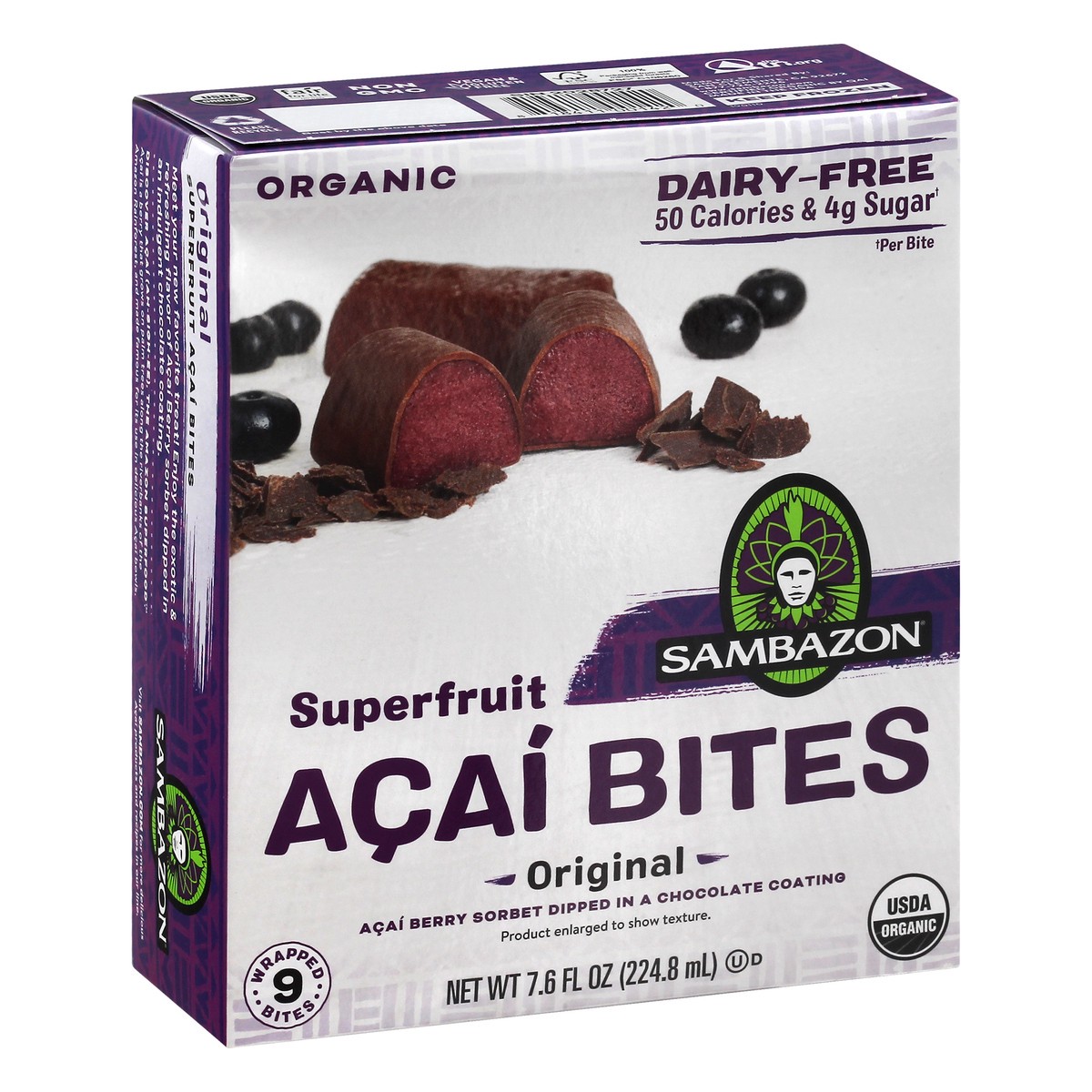 slide 7 of 10, Sambazon Organic Dairy-Free Superfruit Original Acai Bites 9 ea, 9 ct