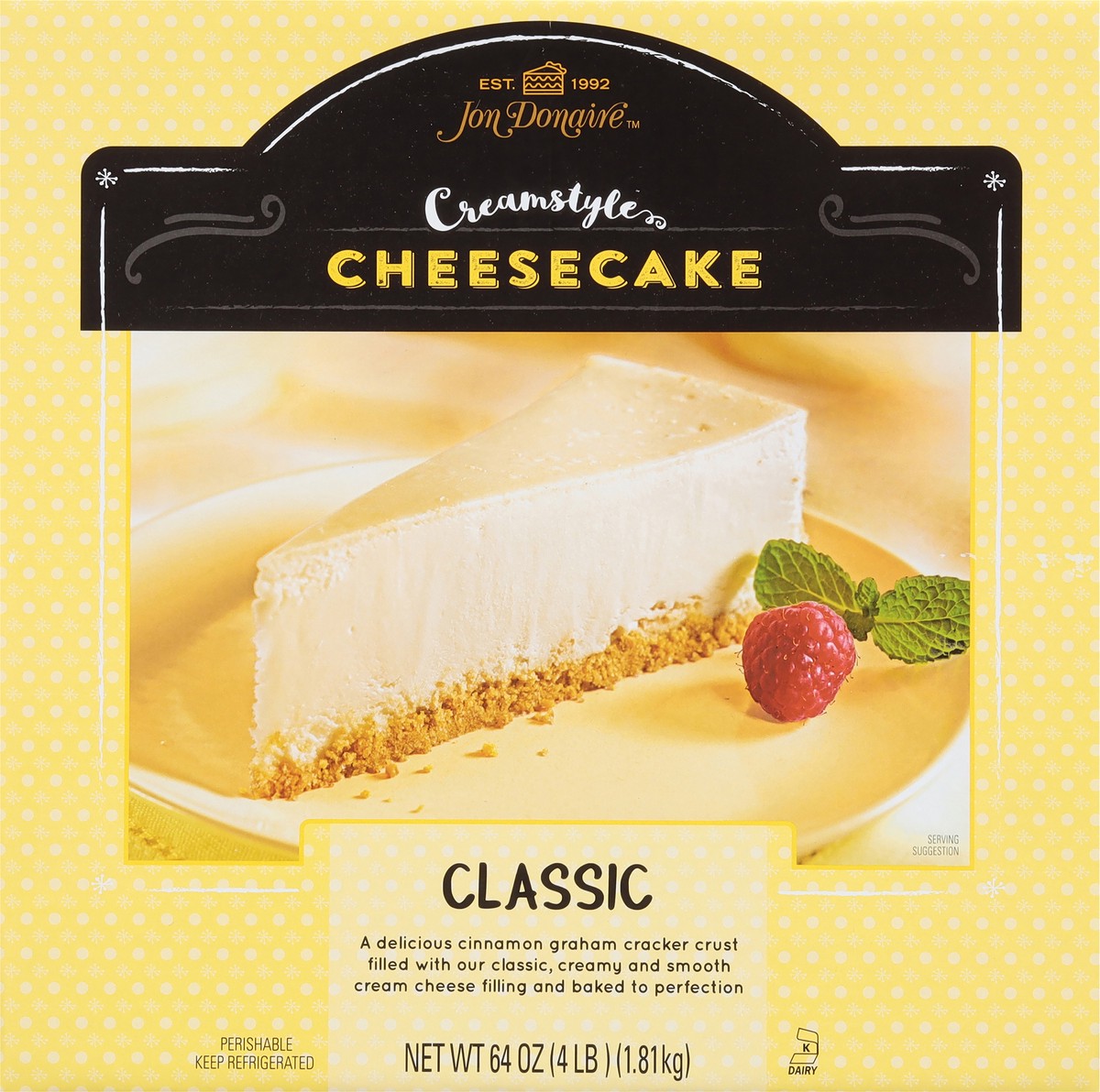 slide 5 of 14, Jon Donaire Creamstyle Classic Cheesecake 64 oz, 64 oz