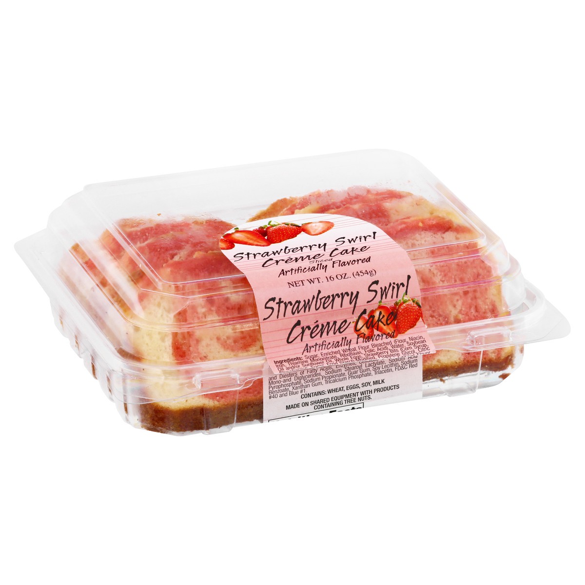 slide 3 of 9, Olson's Baking Co. Creme Cake, Strawberry Swirl, Sliced, 16 oz