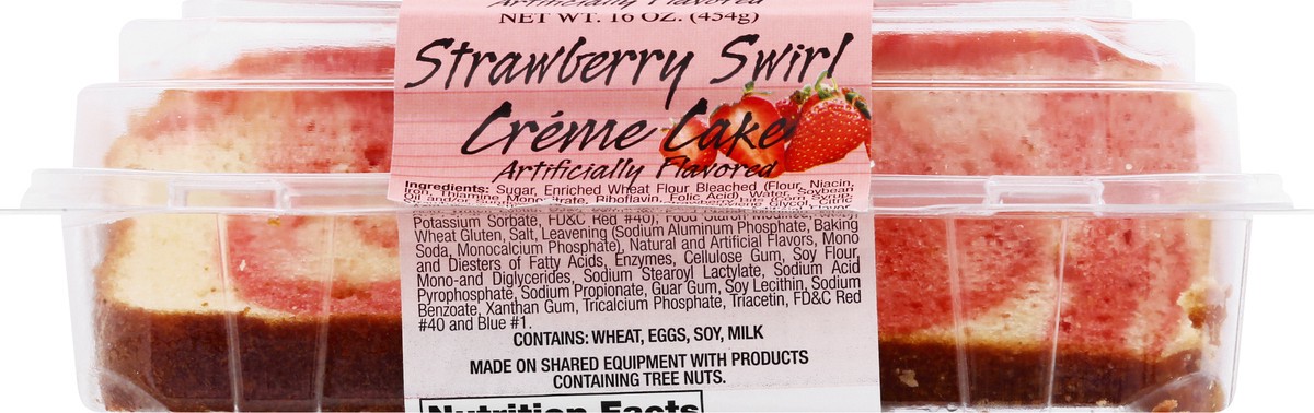 slide 8 of 9, Olson's Baking Co. Creme Cake, Strawberry Swirl, Sliced, 16 oz