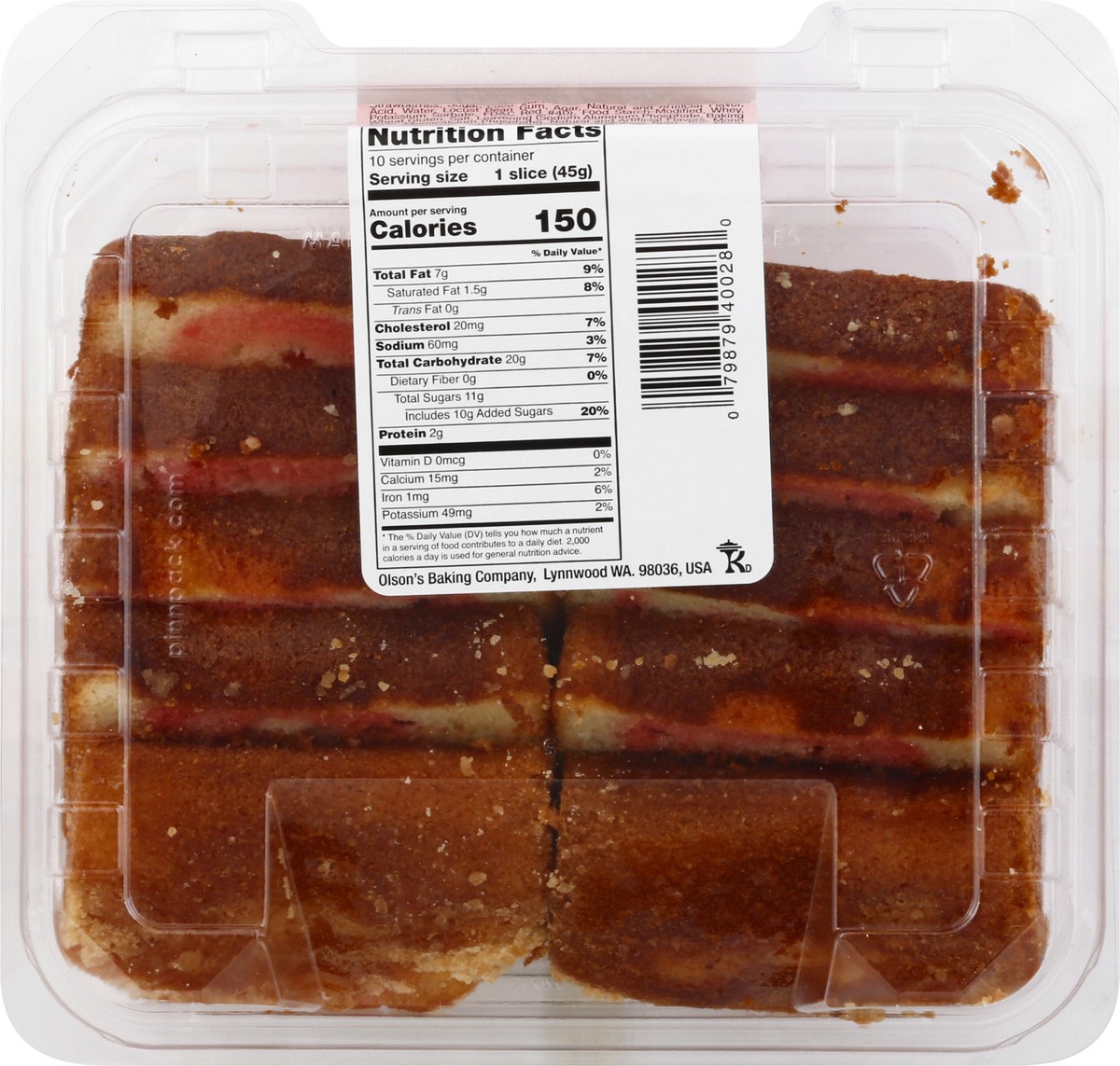 slide 2 of 9, Olson's Baking Co. Creme Cake, Strawberry Swirl, Sliced, 16 oz