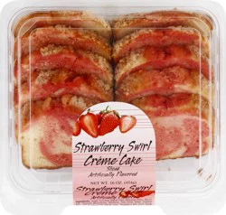 Olson's Baking Co. Creme Cake, Strawberry Swirl, Sliced