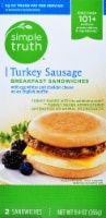 slide 1 of 1, Simple Truth Turkey Sausage Egg & Cheese Frozen Breakfast Sandwich, 9.4 oz