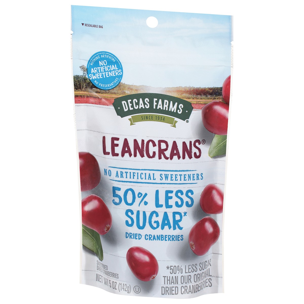 slide 2 of 9, Decas Farms LeanCrans Dried Sweetened Cranberries 5 oz, 5 oz