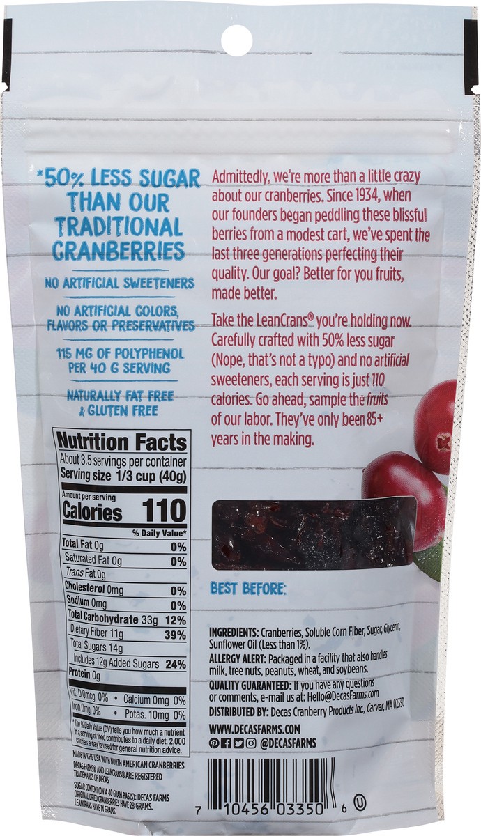 slide 9 of 9, Decas Farms LeanCrans Dried Sweetened Cranberries 5 oz, 5 oz