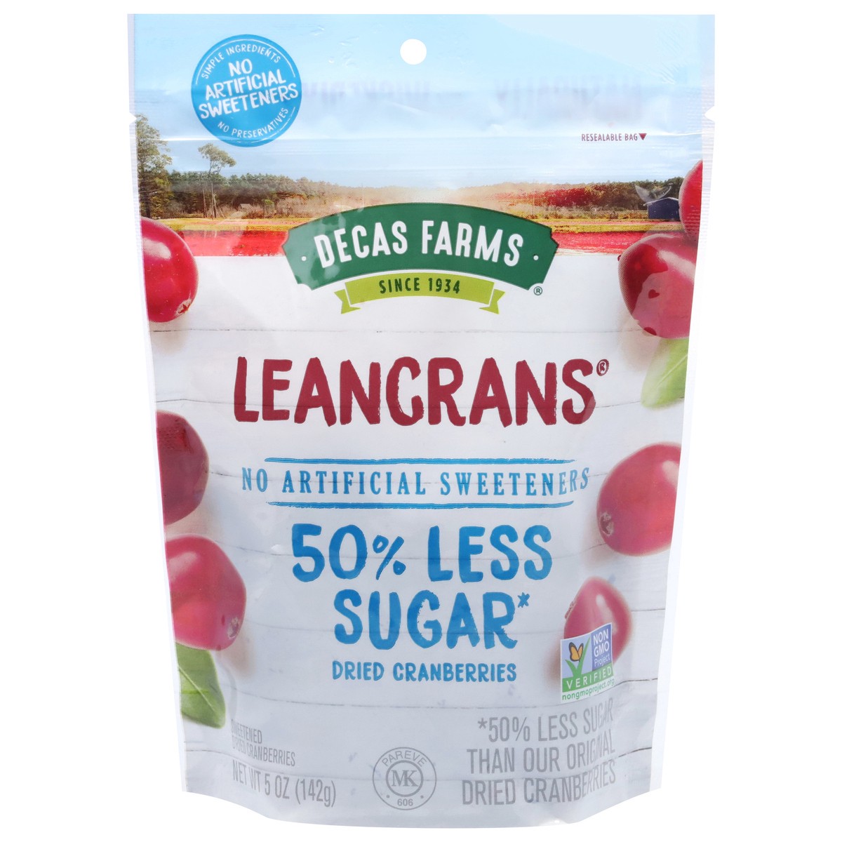 slide 1 of 9, Decas Farms LeanCrans Dried Sweetened Cranberries 5 oz, 5 oz