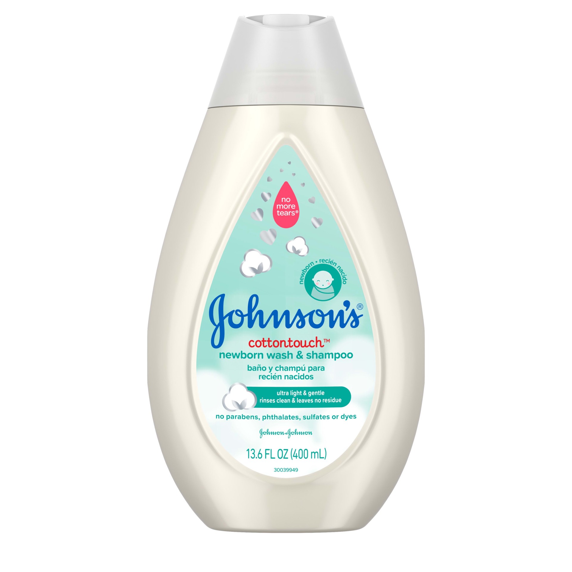 slide 1 of 7, Johnson's Cotton Touch Newborn Wash And Shampoo, 13.60 fl oz