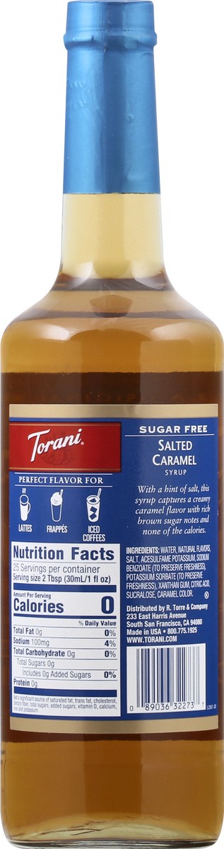 slide 9 of 9, Torani Sugar Free Salted Caramel Syrup 750 ml, 750 ml